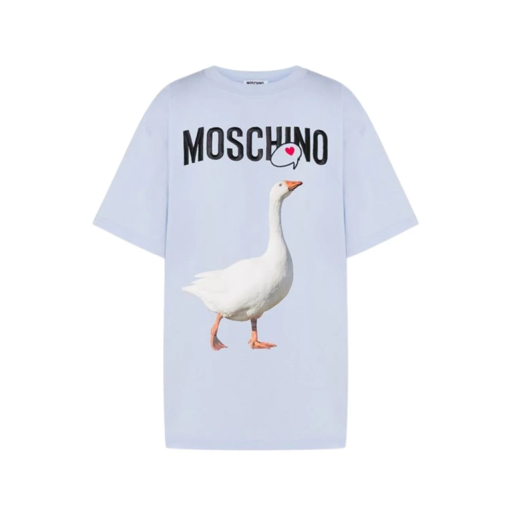 Moschino Unisex Blue Goose Cotton Jersey T-Shirt