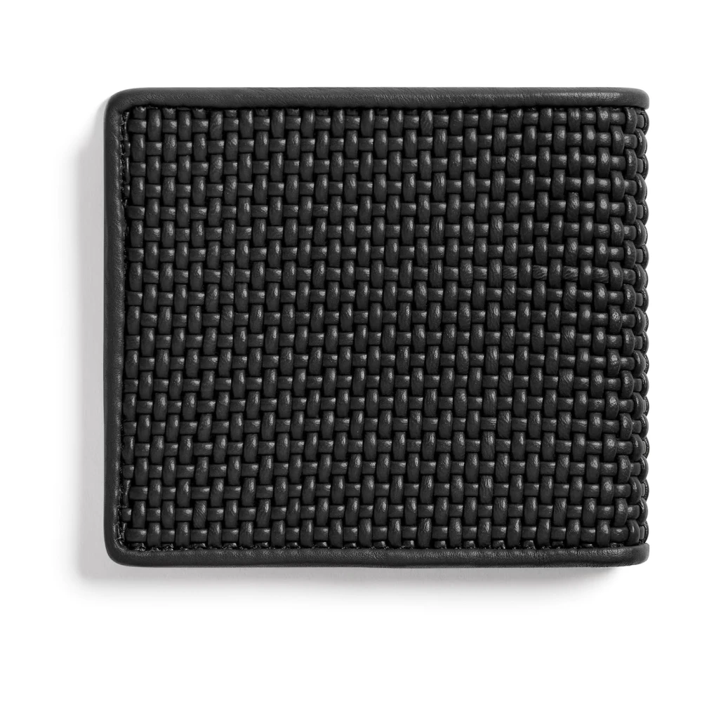 Ermenegildo Zegna Zwarte geweven leren portemonnees Black Heren