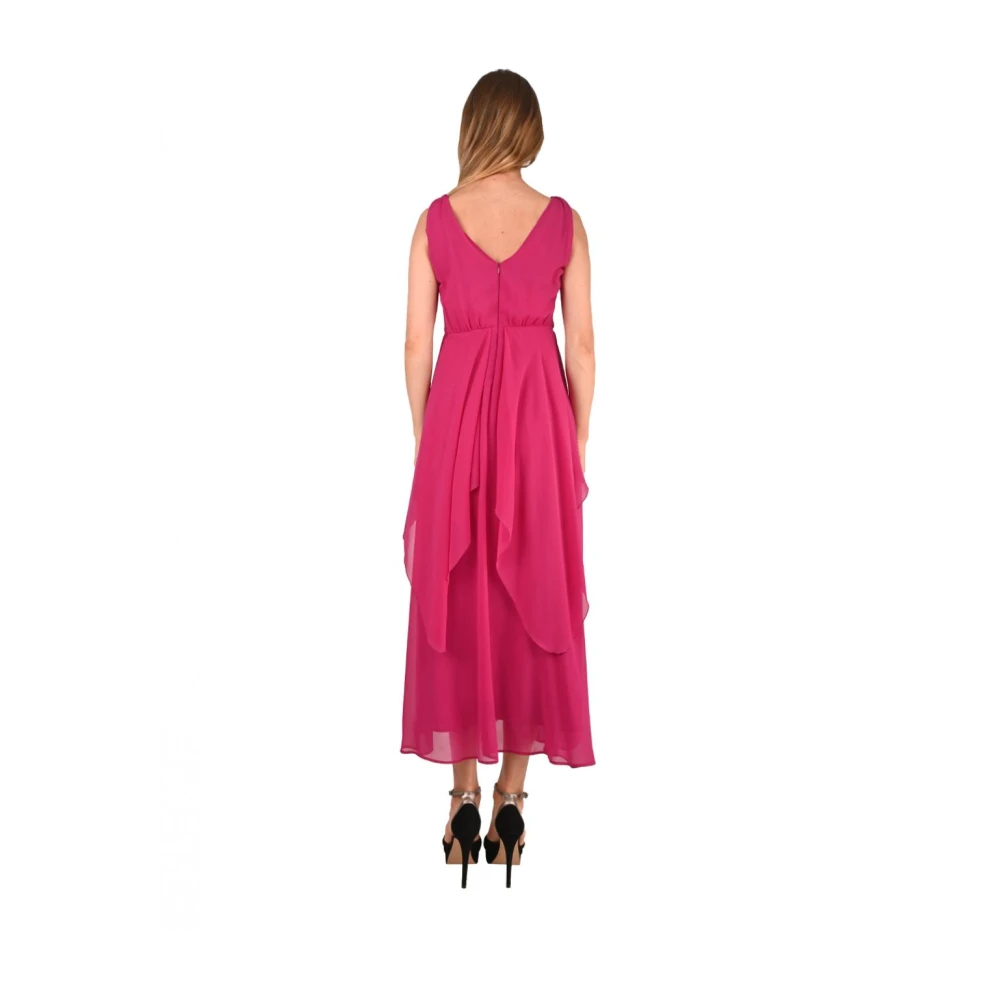 Pennyblack Elegante Polyester Jurk met Ruches Pink Dames