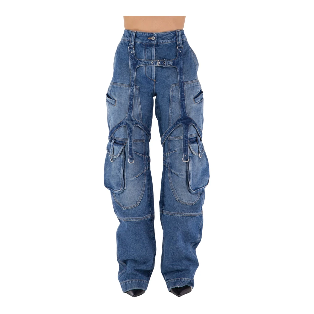 Off White Cargo Jeans Blue Dames
