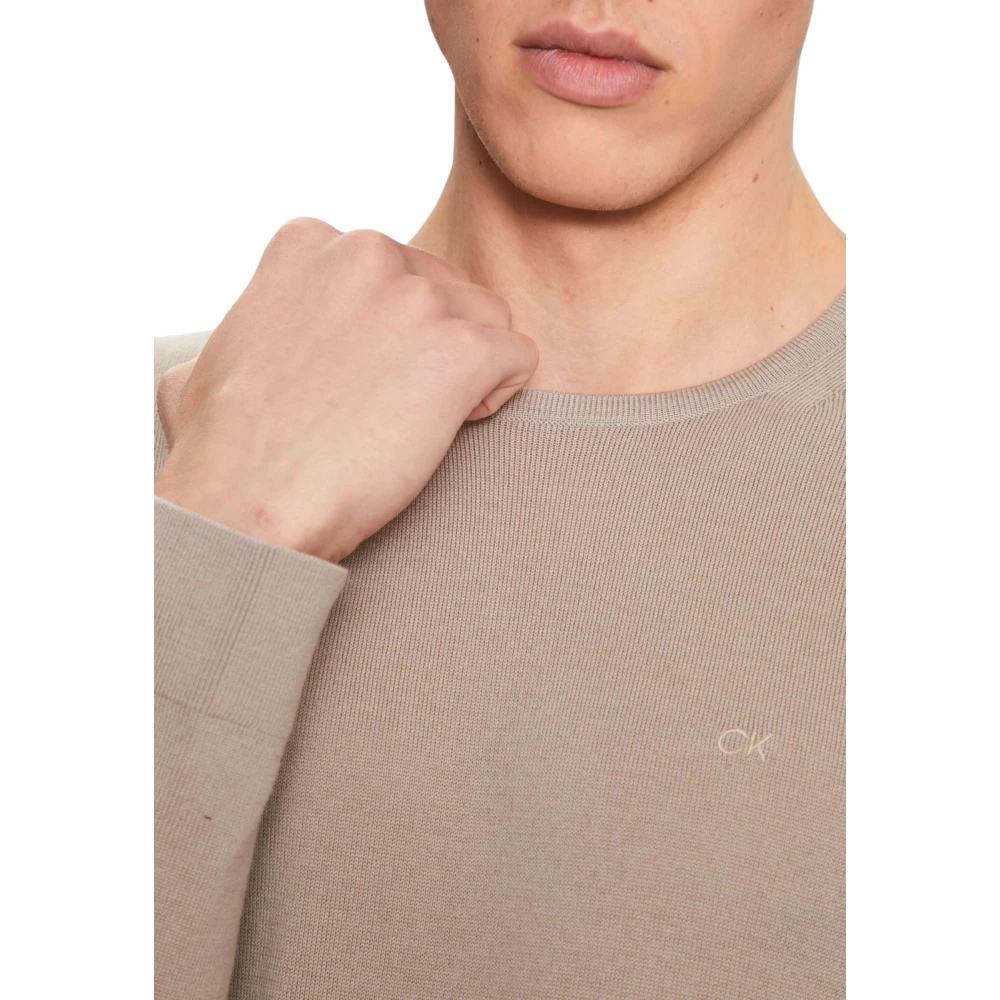 Calvin Klein Beige Trui Modern Wol Beige Heren