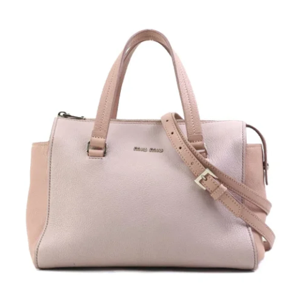 Miu Pre-owned Leather shoulder-bags Beige Dames