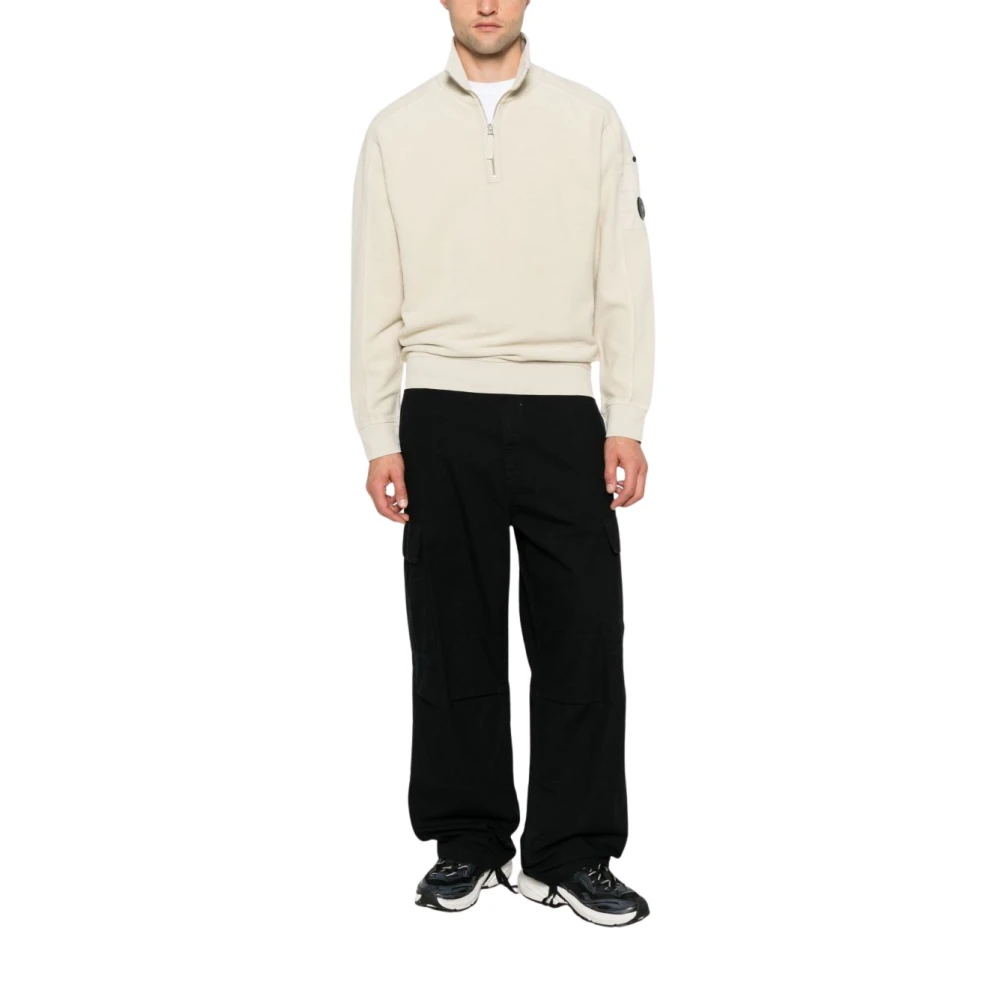 C.p. Company Uomo Beige - Felpa Con Patch Lente - Sweatshirts & Hoodies - L