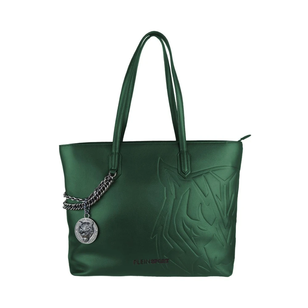 Plein Sport Eco-lederen Shoppingtas met Decoratieve Ketting Green Dames