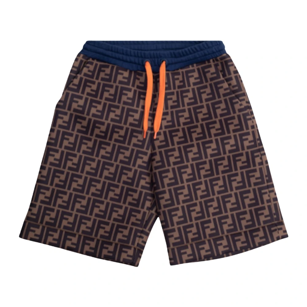 Fendi Brun Neopren Bermuda Shorts med FF Logo Brown, Pojke