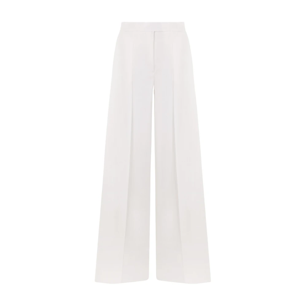 Max Mara Witte wollen palazzo broek White Dames