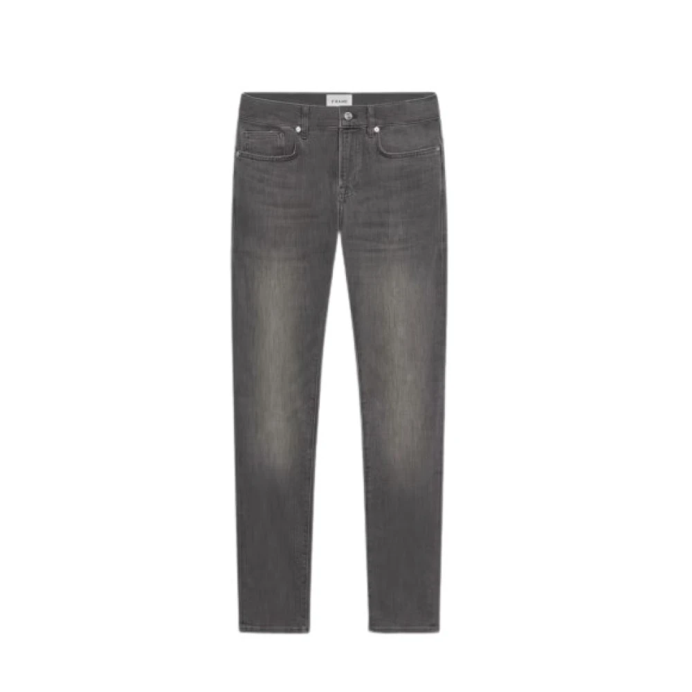 Frame Slim Straight Donkere Denim Jeans Black Heren