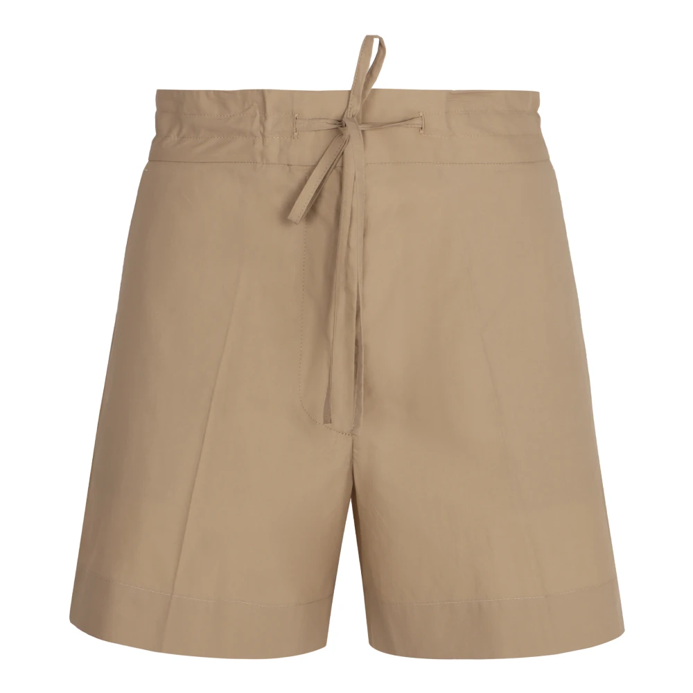 P.a.r.o.s.h. Katoenen shorts met elastische tailleband Beige Dames