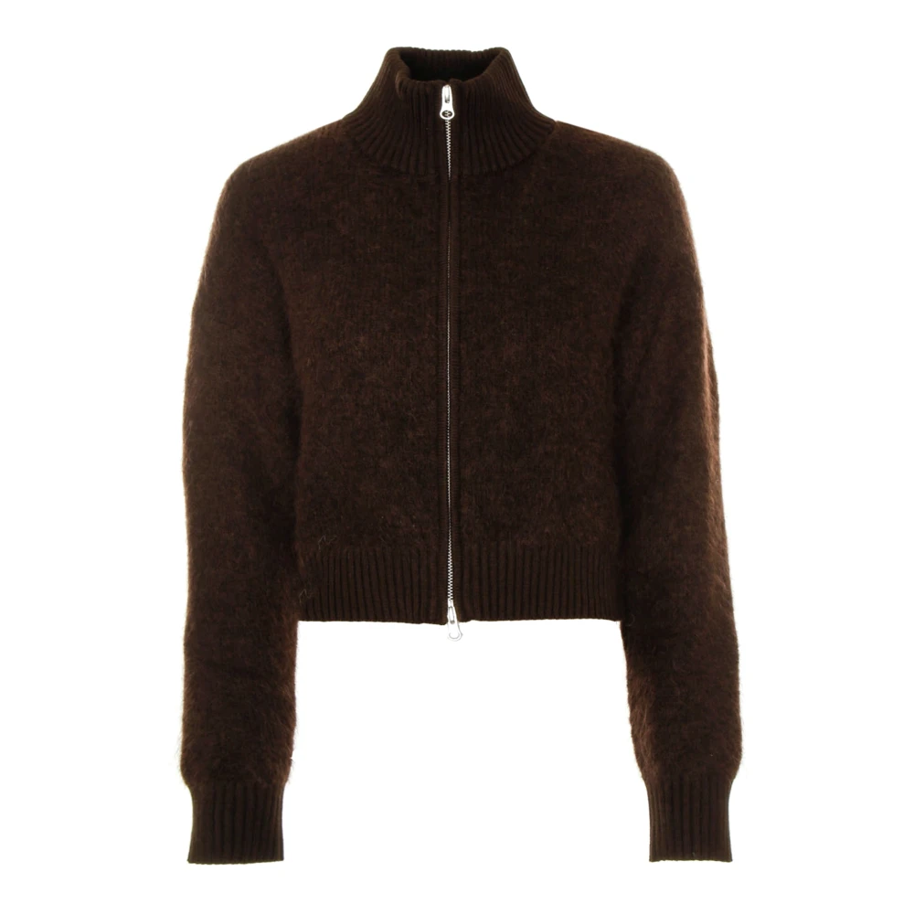 Samsøe Mohair Wol Vest met Opstaande Kraag Brown Dames