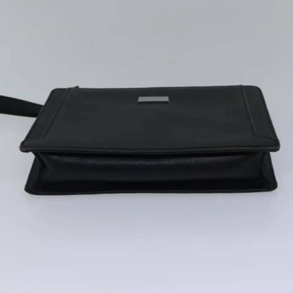 Burberry Vintage Pre-owned Leather clutches Black Dames