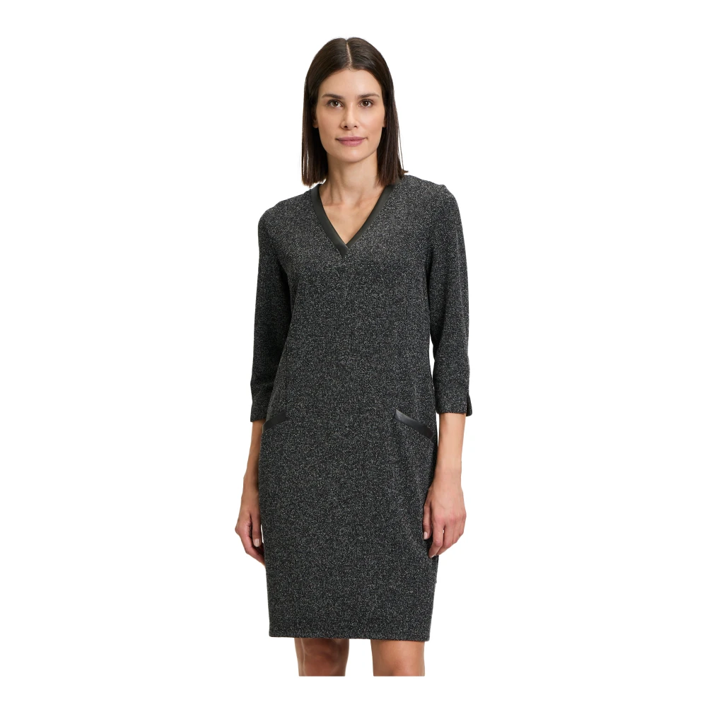 Vera Mont Elegante Businessjurk met V-hals Black Dames