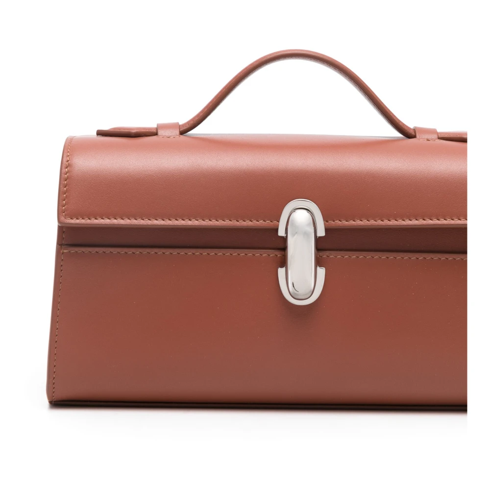 Savette Pochette van glad kalfsleer Brown Dames