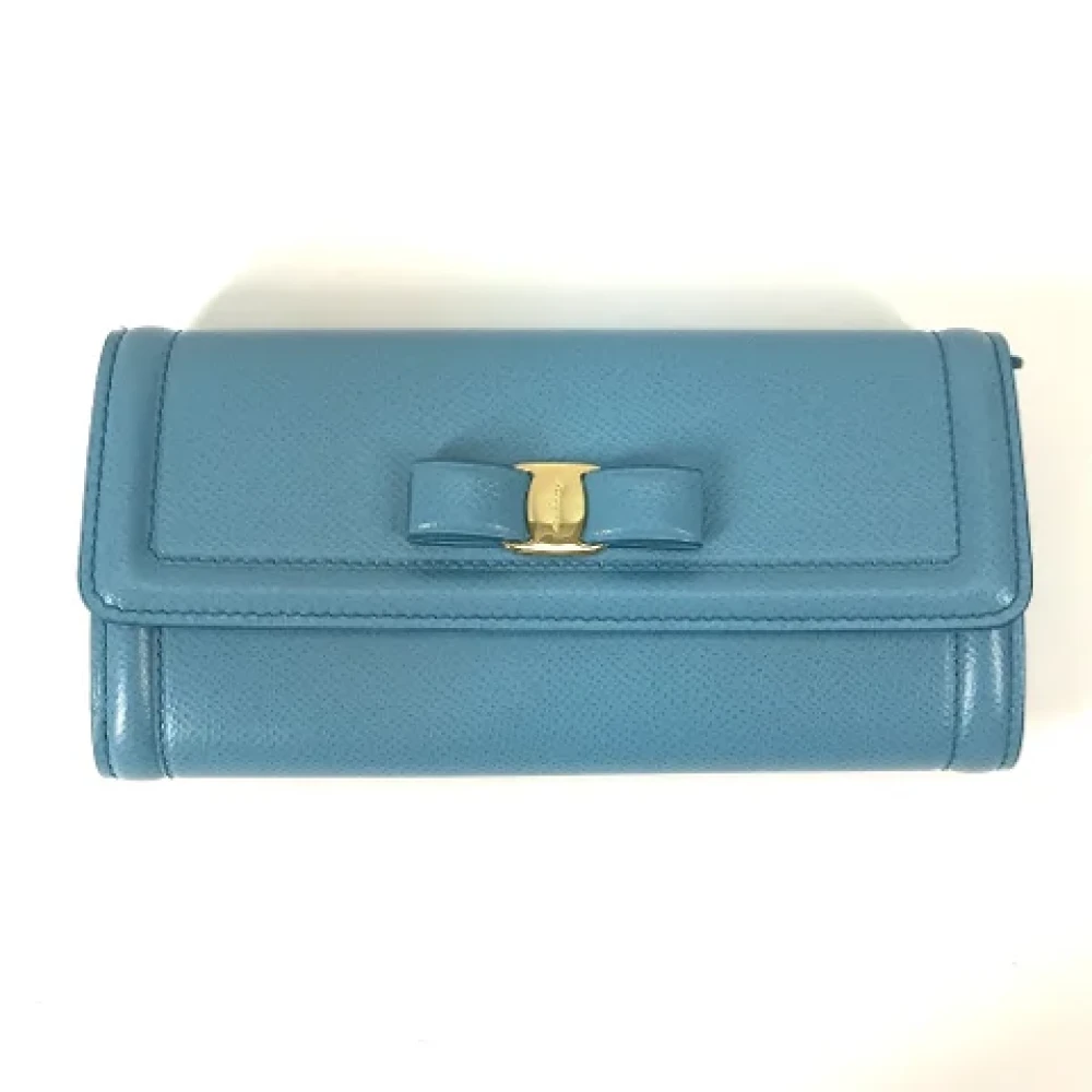 Salvatore Ferragamo Pre-owned Leather wallets Blue Dames