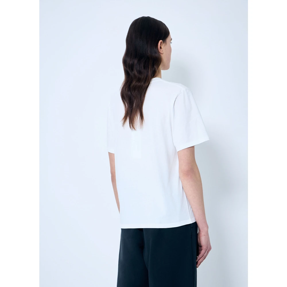 MM6 Maison Margiela Logo Patch Crewneck T-shirt White Dames