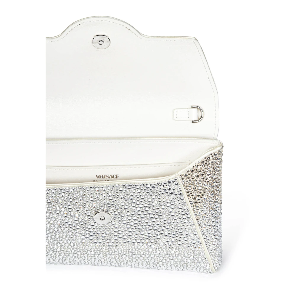 Versace Witte Medusa Clutch met Kristalversiering White Dames