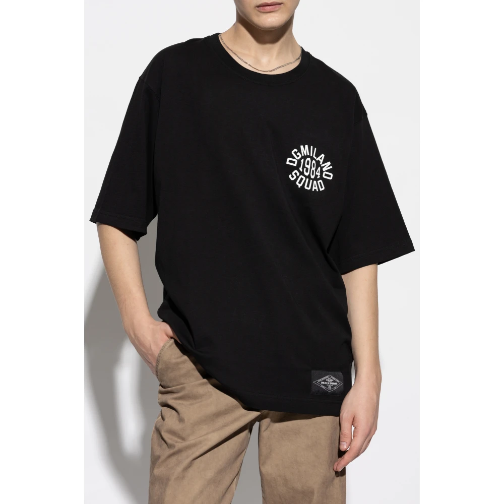 Dolce & Gabbana T-shirt met print Black Heren
