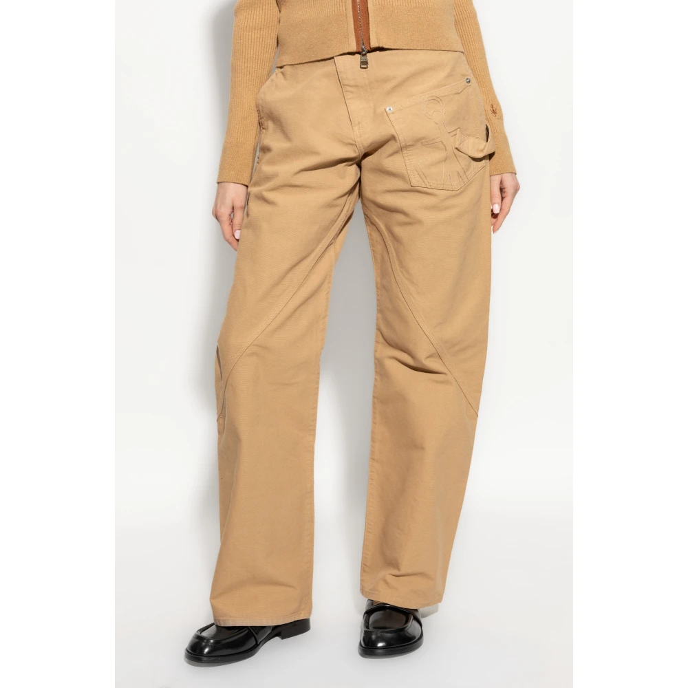 JW Anderson Jeans met logo Beige Dames