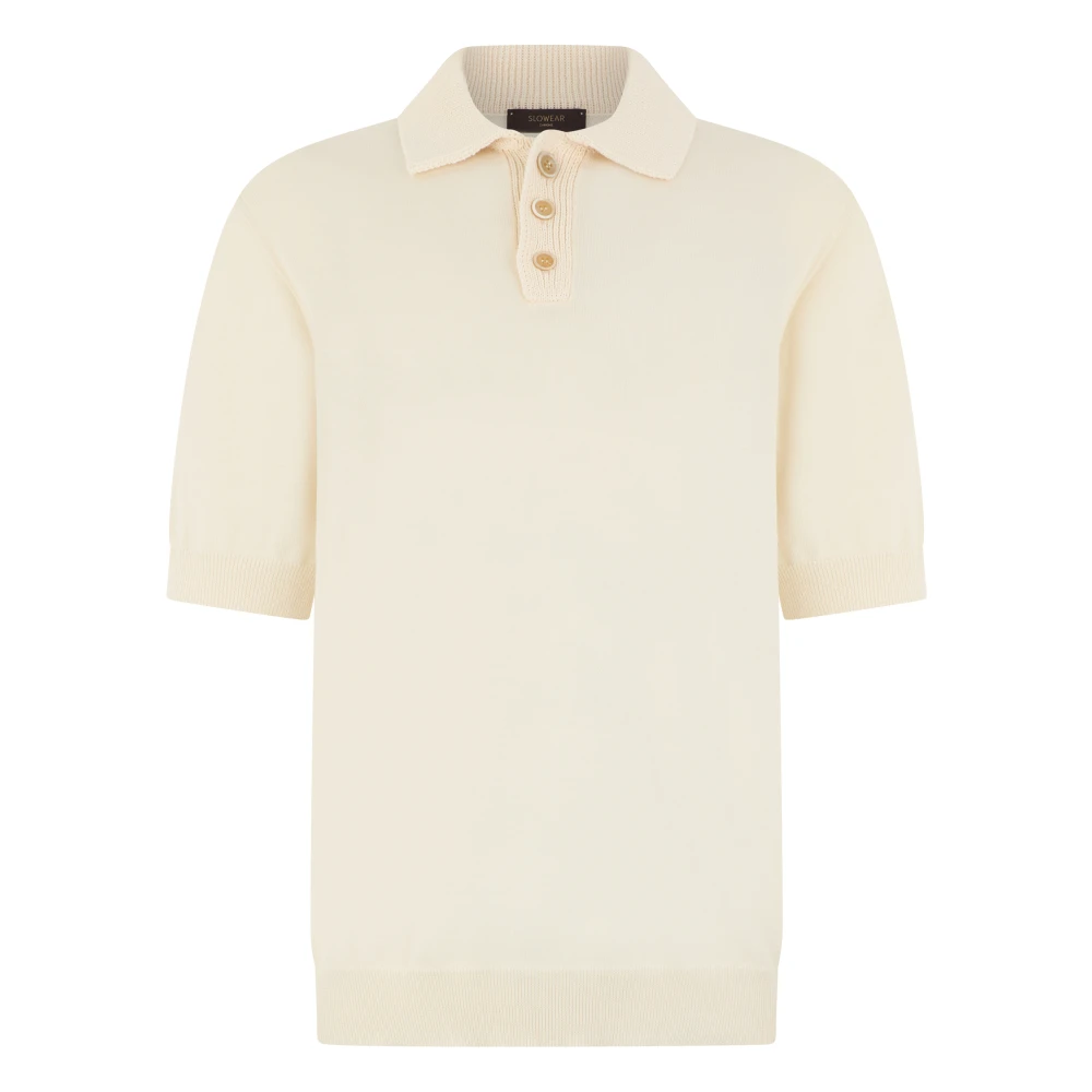 Slowear Men's Beige Cotton Polo Shirt - Polo Shirts - M - Tops