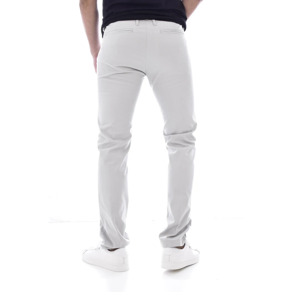 Guess Stretch Katoenen Broek Rechte Pasvorm Gray Heren