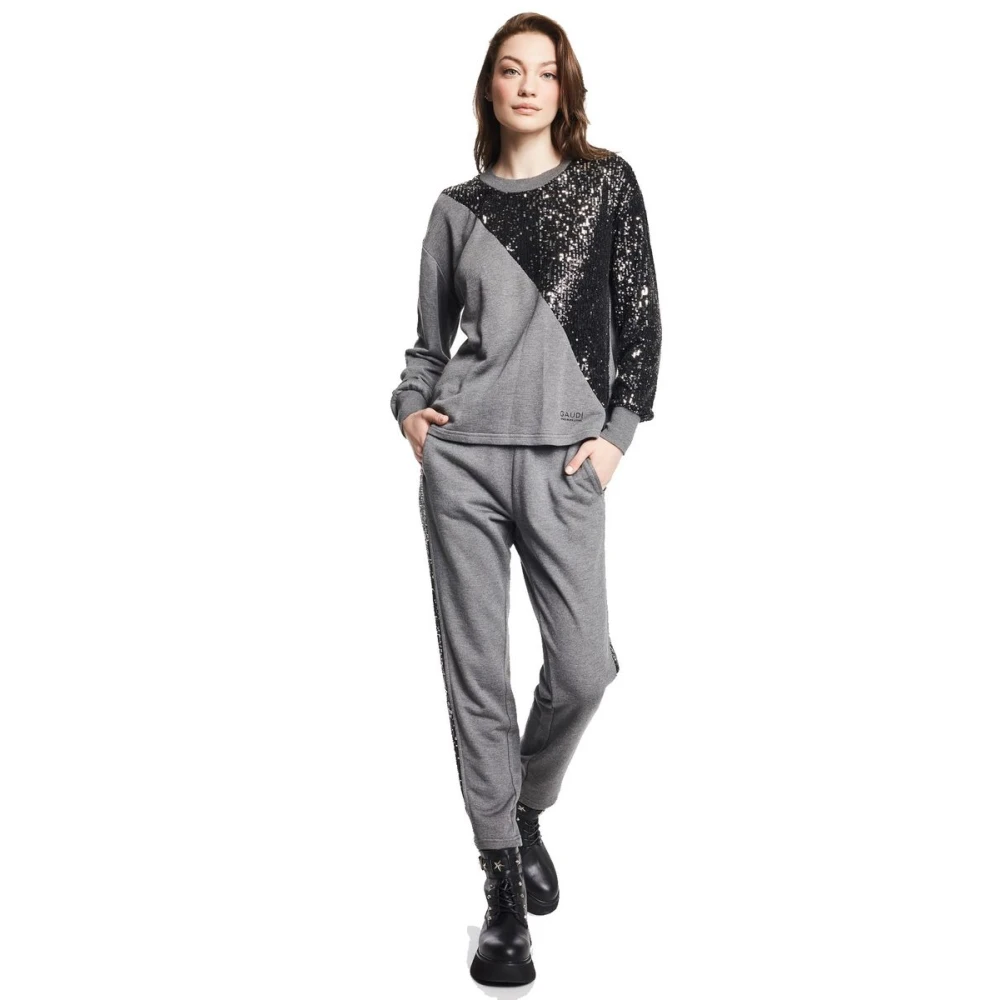 Gaudi Sweatshirt met ronde hals Gray Dames