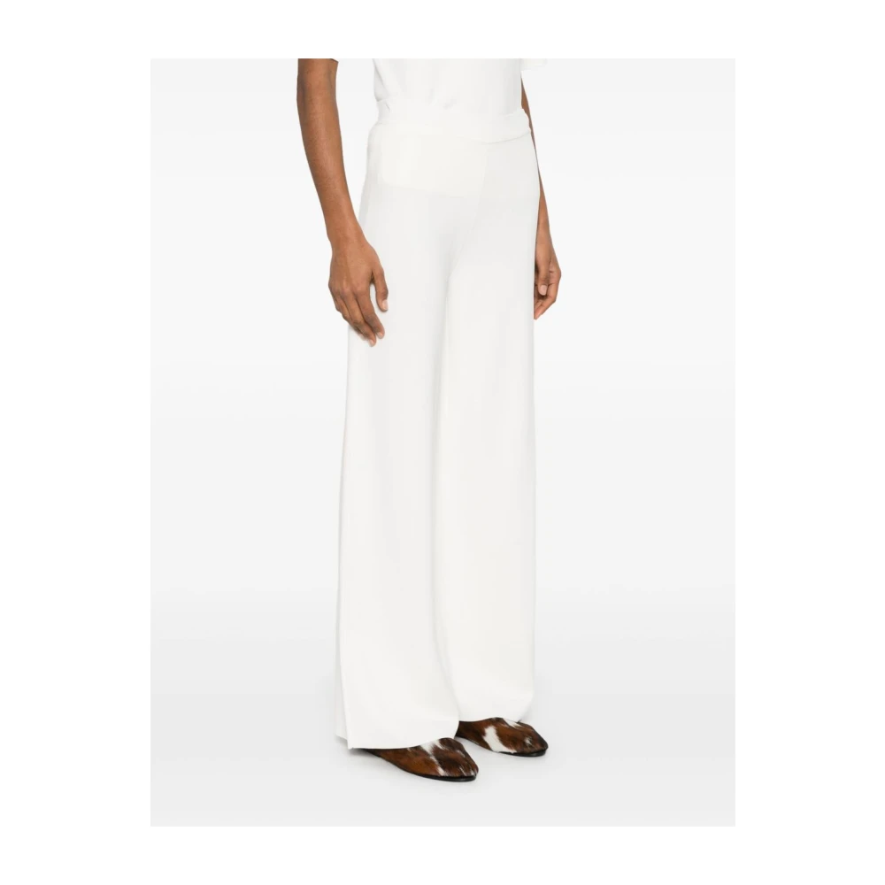 P.a.r.o.s.h. Wijde Roomkleurige Broek met Elastische Tailleband Beige Dames