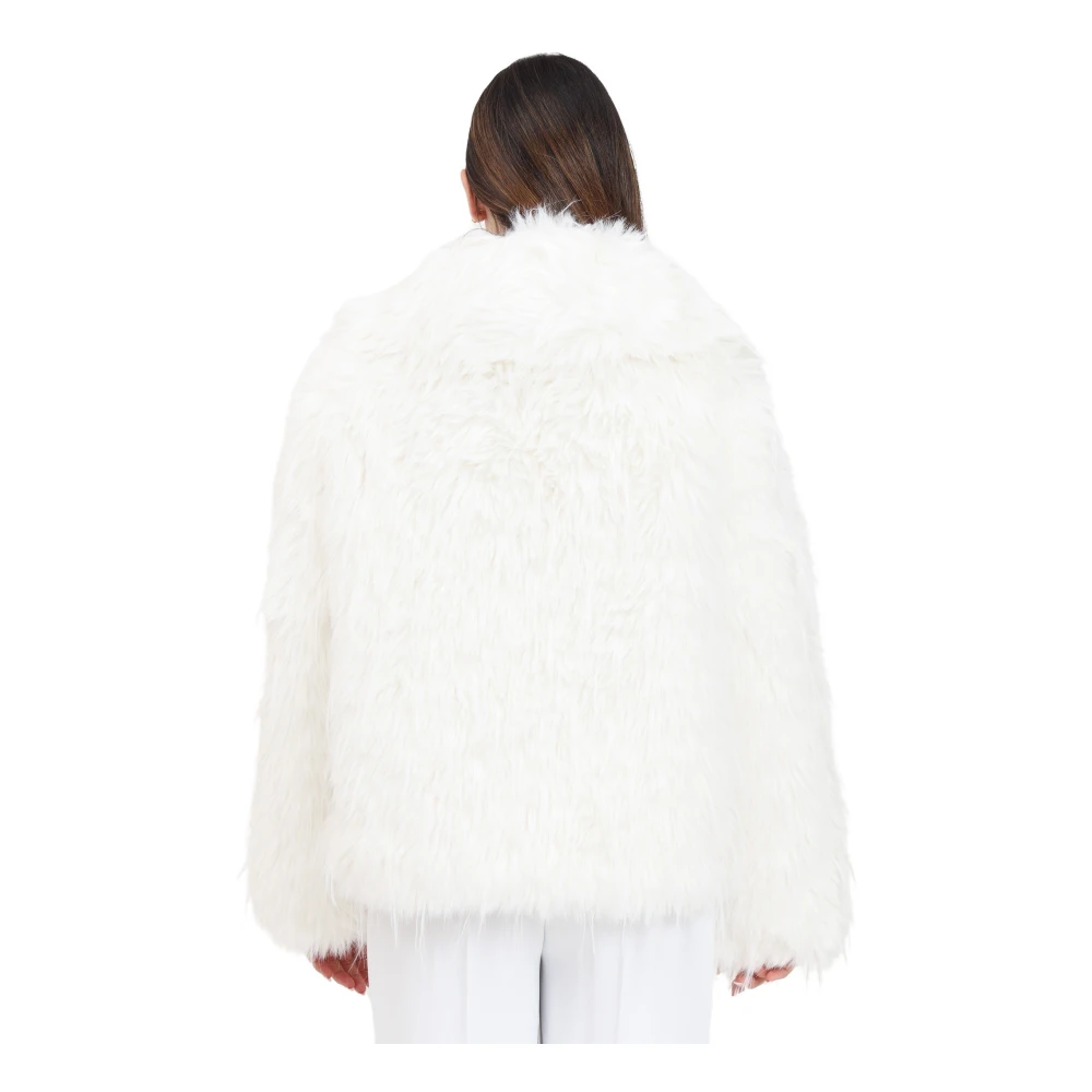 pinko Luxe witte bontjas White Dames