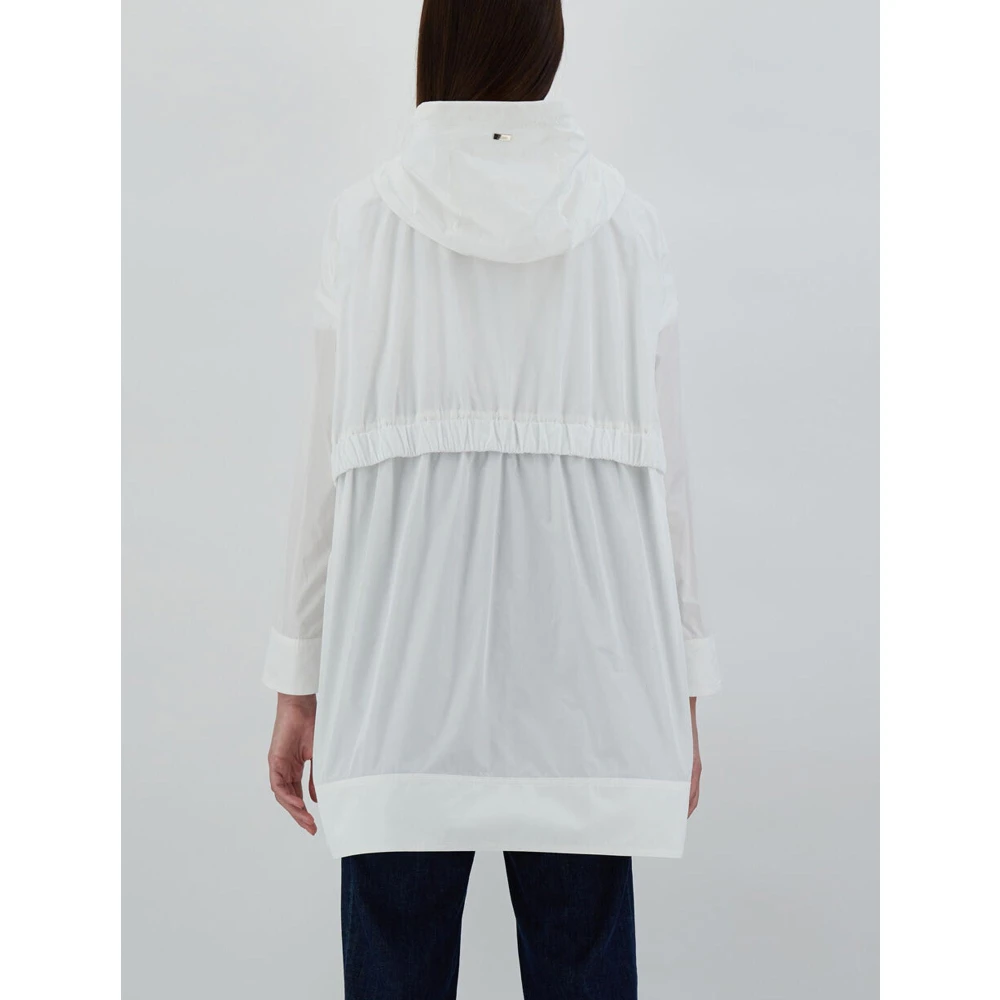 Herno Hooded Jacket Lange Mouw Ritssluiting White Dames