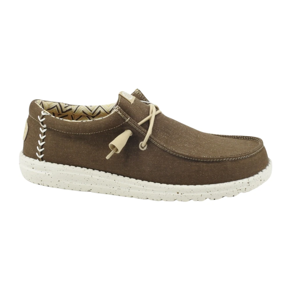 Hey Dude Men's Brown Wally Stretch Canvas - Laced Shoes - 6 Uk - Shoes