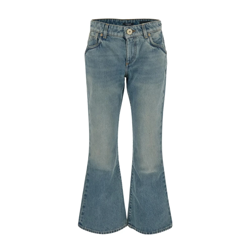 Balmain Vintage Low-Waist Bootcut Jeans Blue Dames