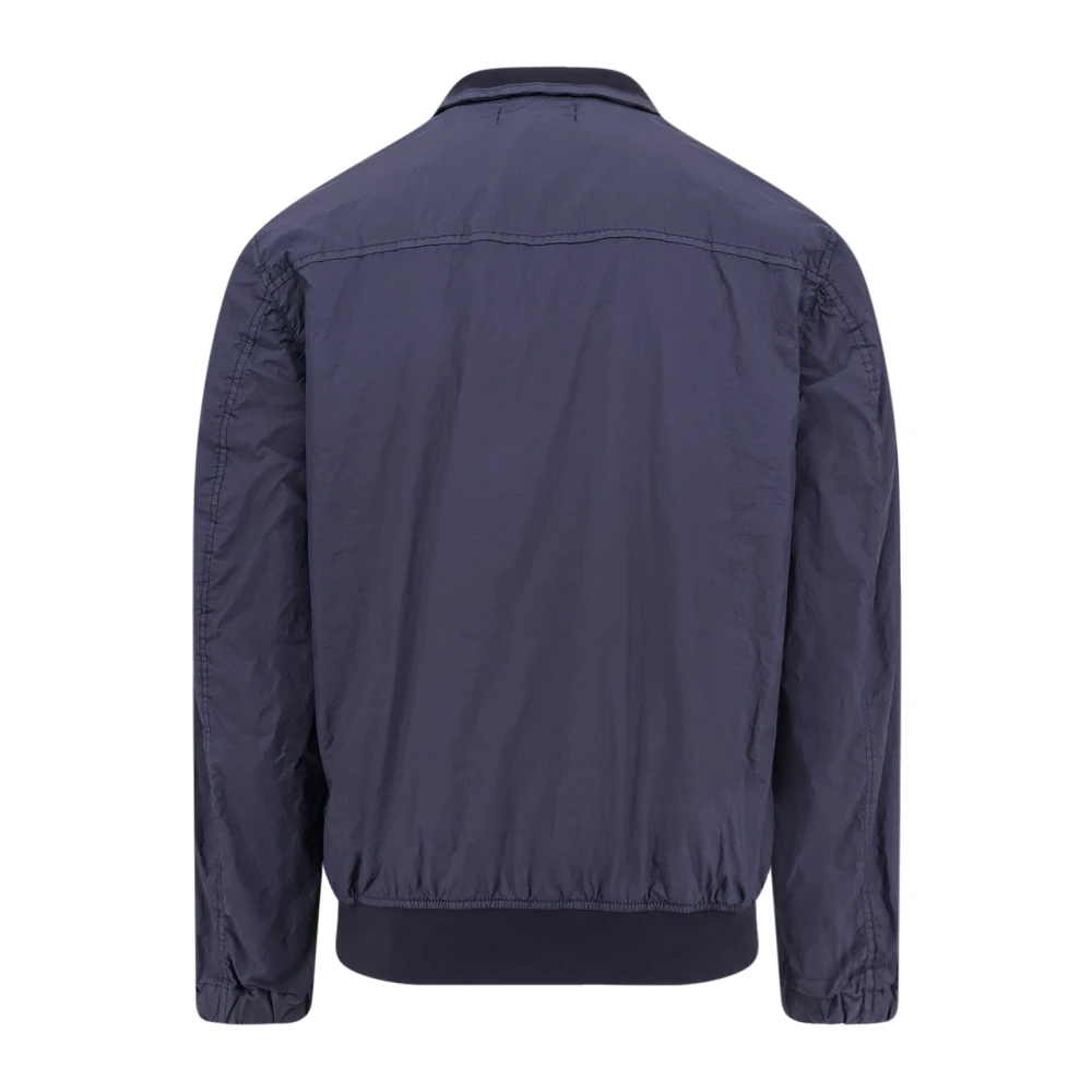 Stone Island Gekreukte Reps Nylon Jas Blue Heren