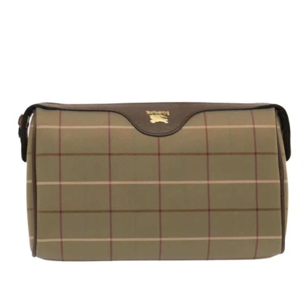 Burberry Vintage Pre-owned Canvas clutches Beige Dames
