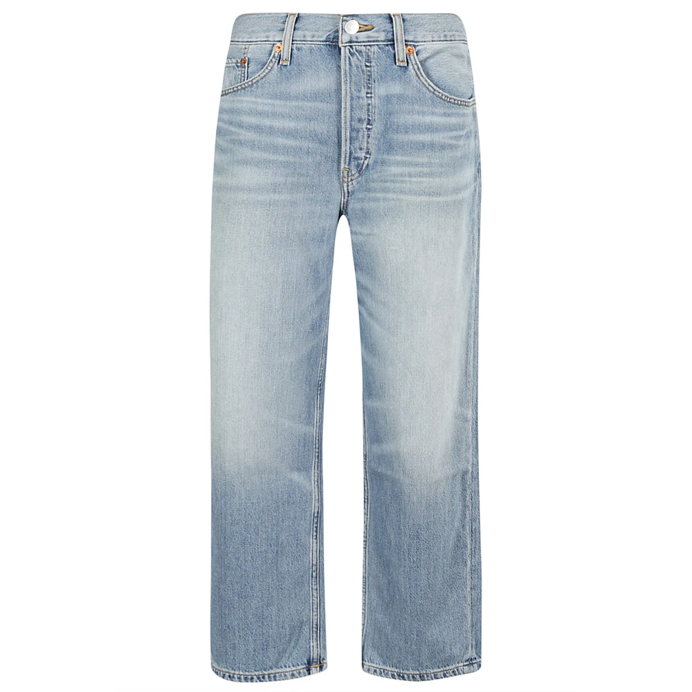 Re/Done Casual Crop Jeans Blue, Dam