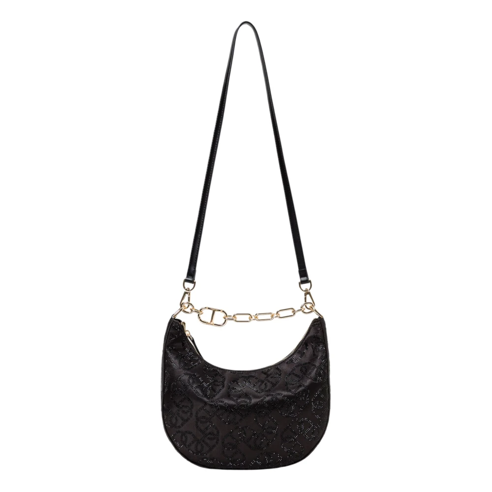 Twinset Zwarte schoudertas met ketting Black Dames
