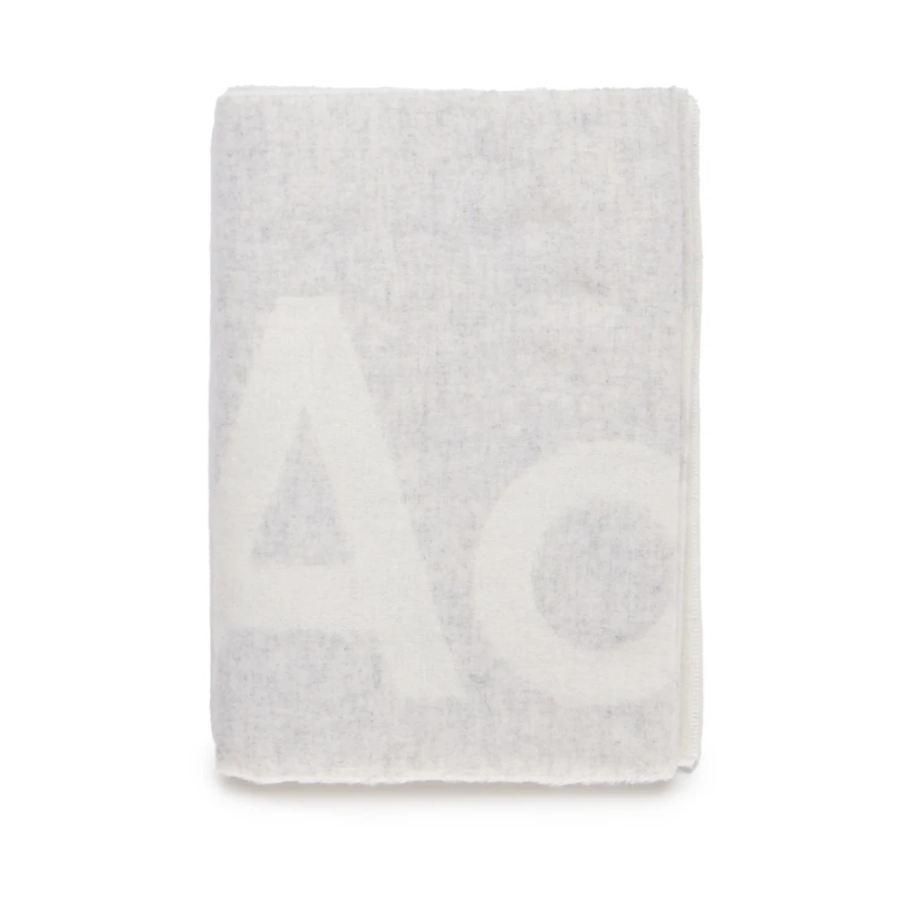 Acne Studios Contrast R Mini Sjaal van Wol White Unisex