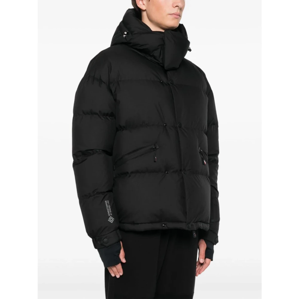 Moncler Zwarte Ski Jas met Capuchon Black Heren