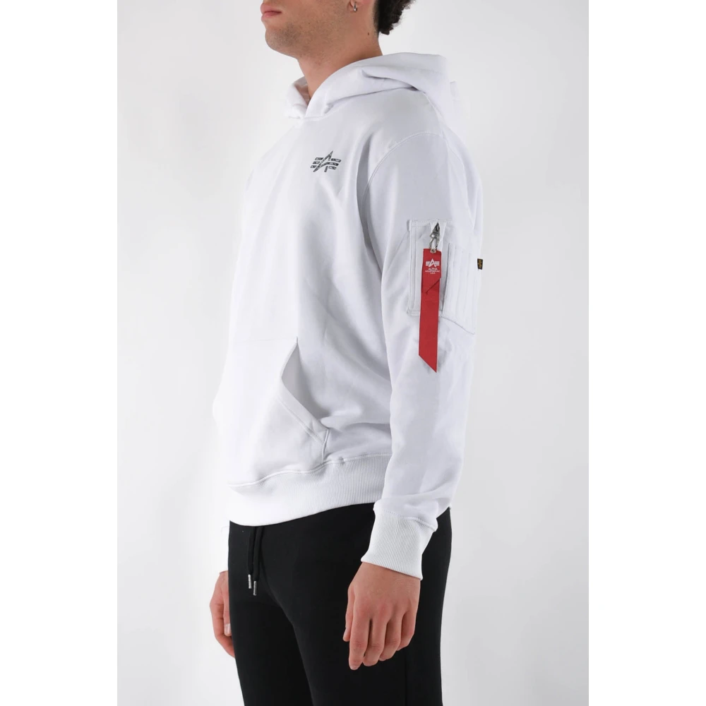 alpha industries Handtekening Hoodie met Voorzak White Heren