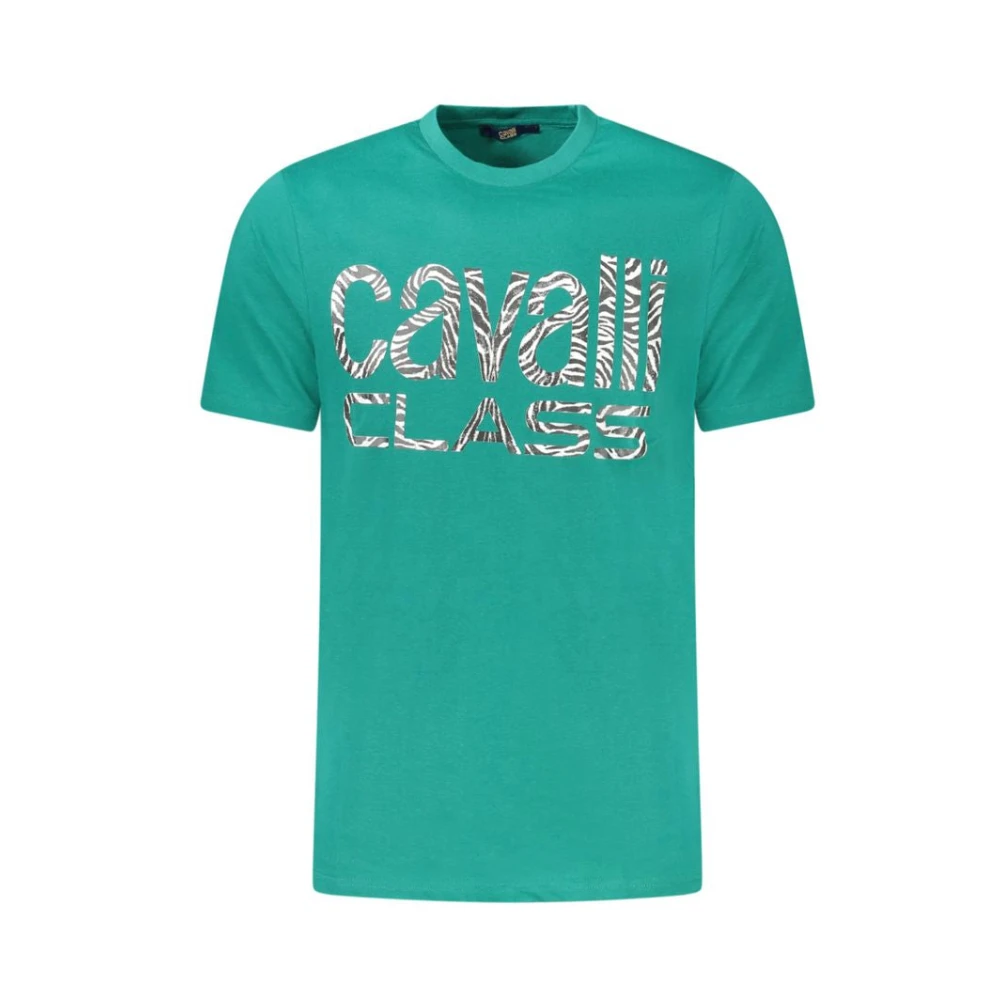 Cavalli Class Verde Cotton Men T-Shirt - M - Image 2
