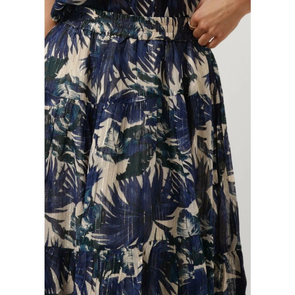 Lollys Laundry Blauwe Maxi Rok Sunsetll Stijl Multicolor Dames