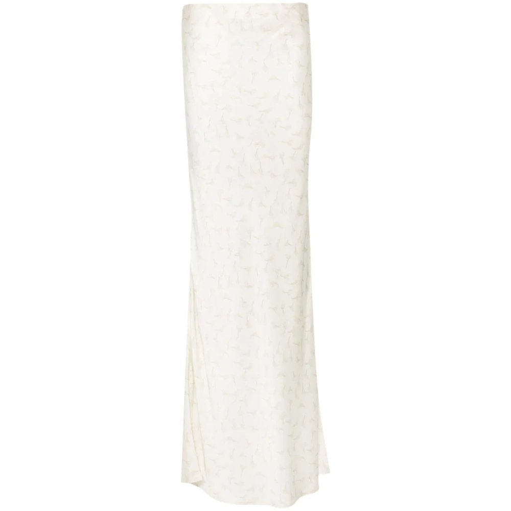 Rotate Birger Christensen Satin Maxi Rok Multi Style White Dames