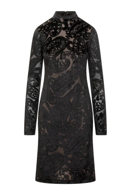 Paisley Pattern Velvet Dress