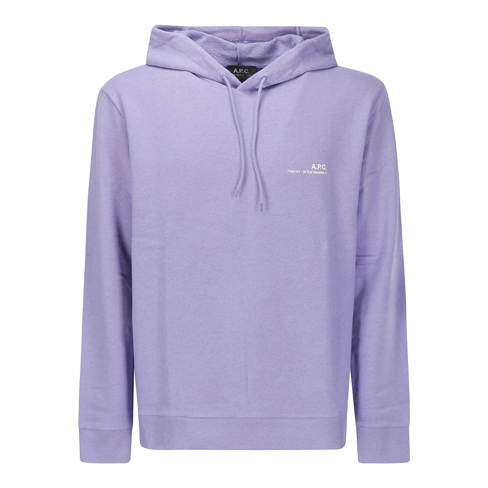 A.p.c. Hoodie Sweatshirt Overdye Purple Heren