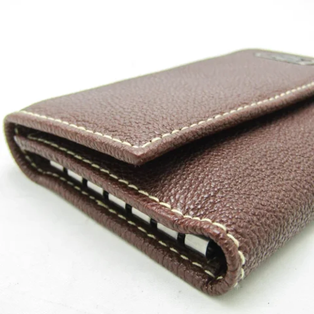 Bvlgari Vintage Pre-owned Leather key-holders Brown Dames