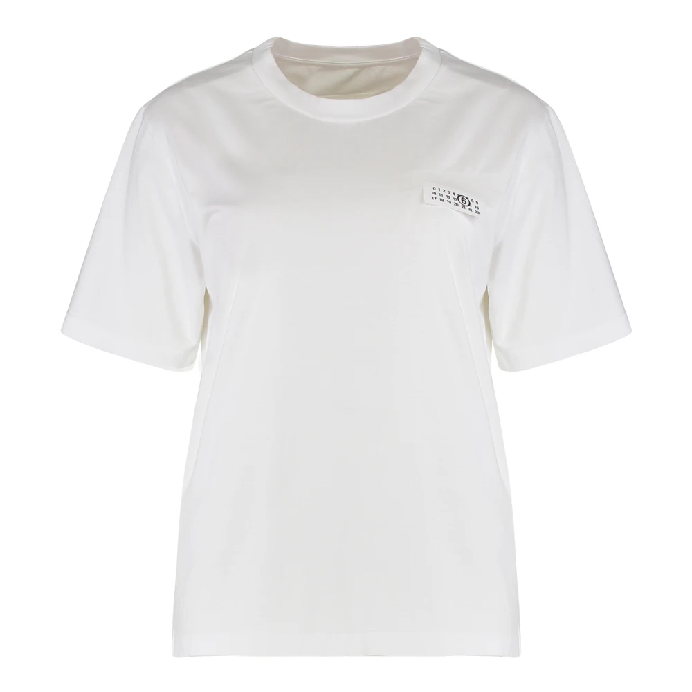 Mm6 Maison Margiela - Camiseta De Cuello Redondo - Tops - Mujer - Blanco - M