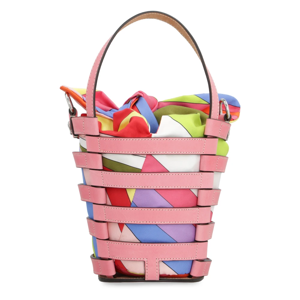 EMILIO PUCCI Mini Bucket Tas met Striksluiting Pink Dames