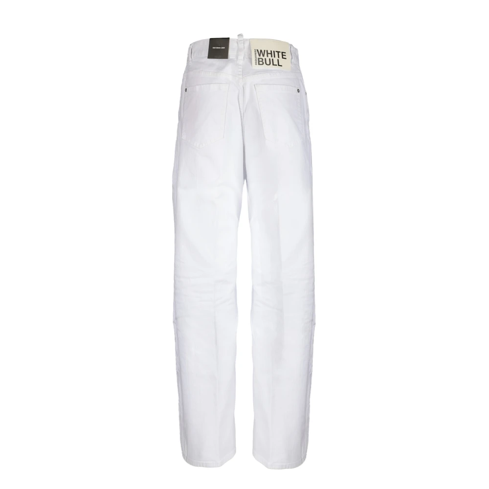 Dsquared2 Witte Oversized Jeansbroek White Dames