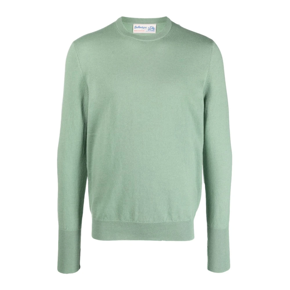 Ballantyne Cashmere Crewneck Sweater Green Heren