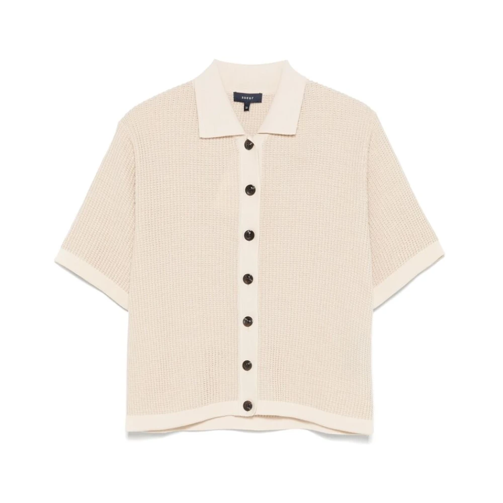 Soeur Ecru Vest Korte Mouwen Beige Dames
