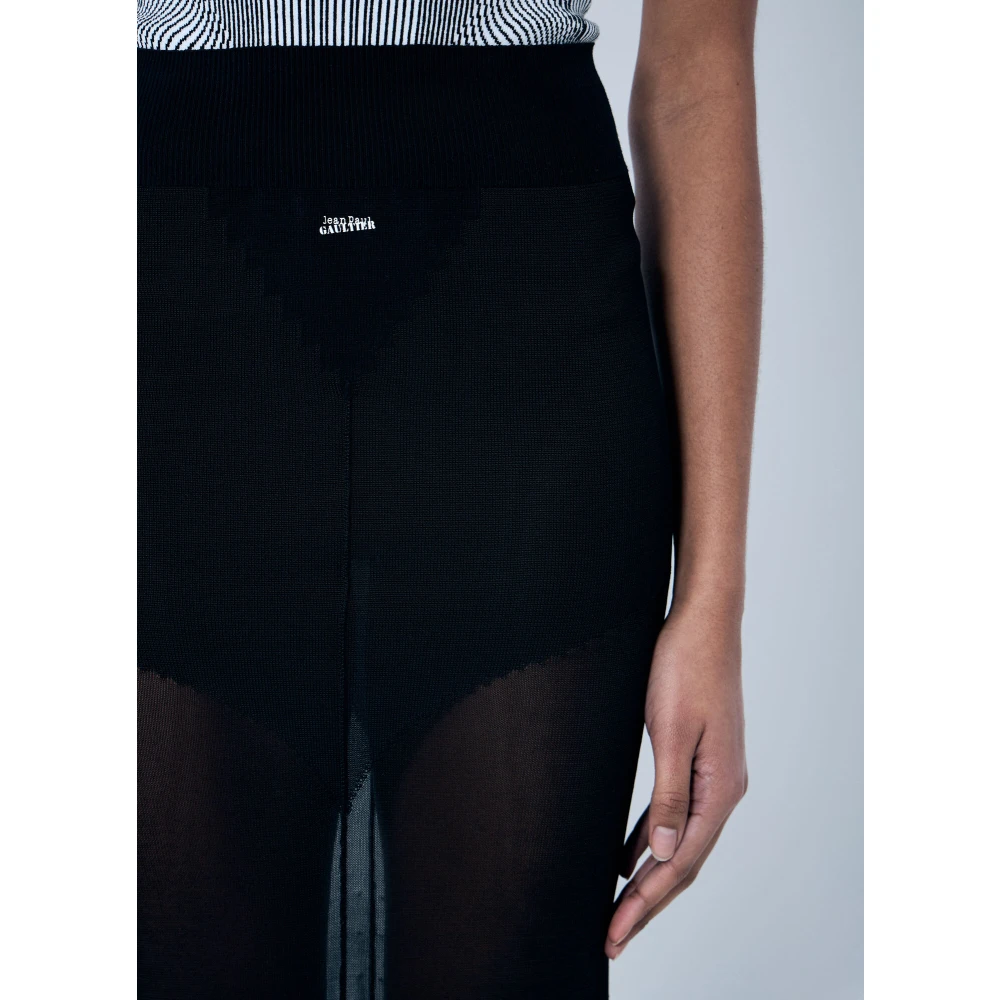 Jean Paul Gaultier Lichtgewicht gebreide maxi rok Black Dames