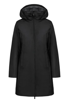 Lång Parka med Avtagbar Huva