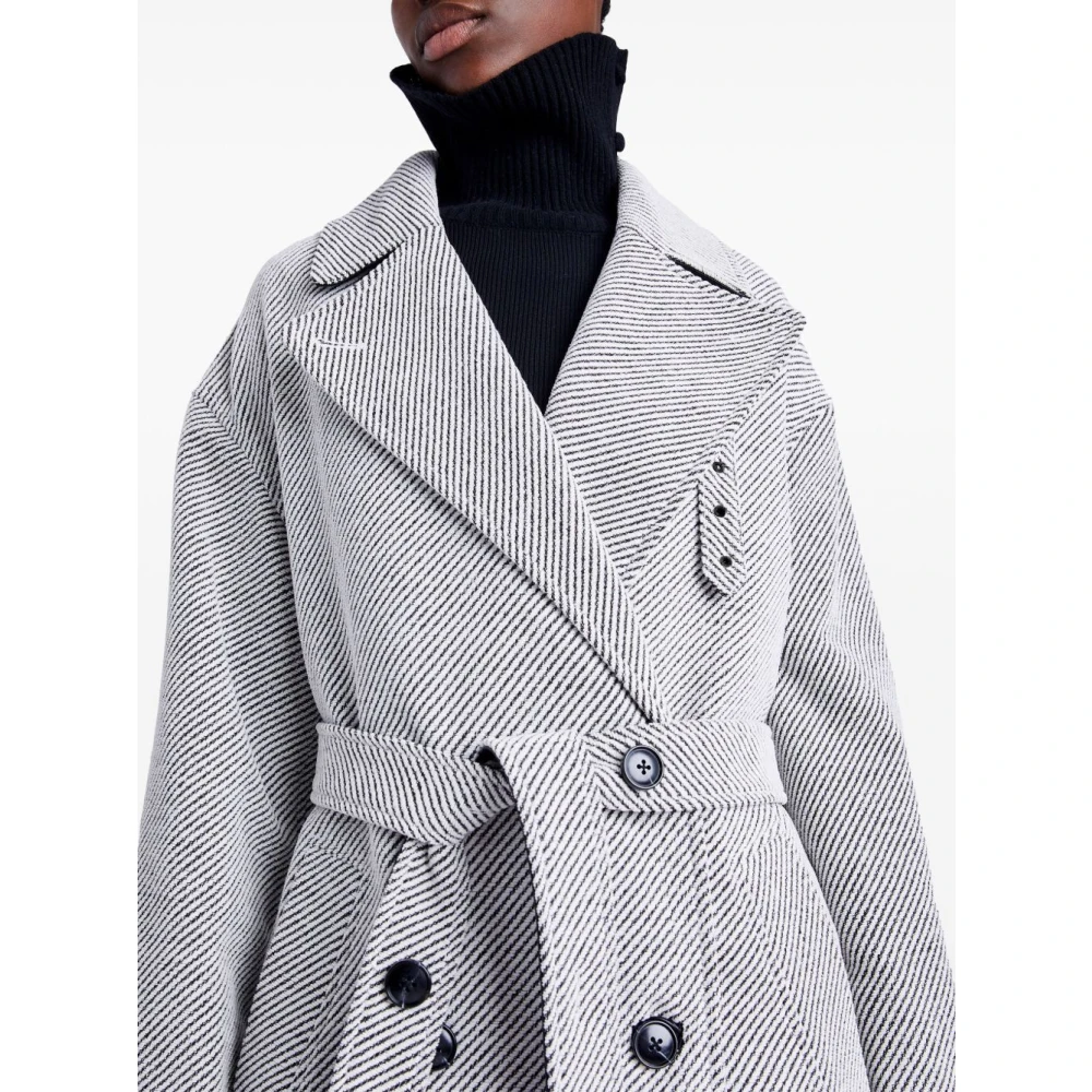 Proenza Schouler Elegante Lange Jas in Zacht Twill Gray Dames